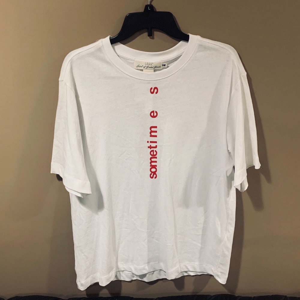 H&M Men Sometimes Vertical Graphic Design Size M